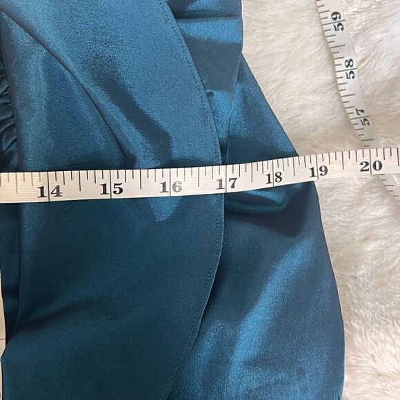 Tadashi Shoji Eclipse Stretch Taffeta Ruched Side Draped Ruffle Dress size 4 - Picture 10 of 10